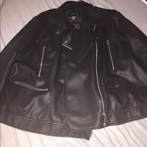 Lane Bryant Lines Black Faux Leather Moro Jacket